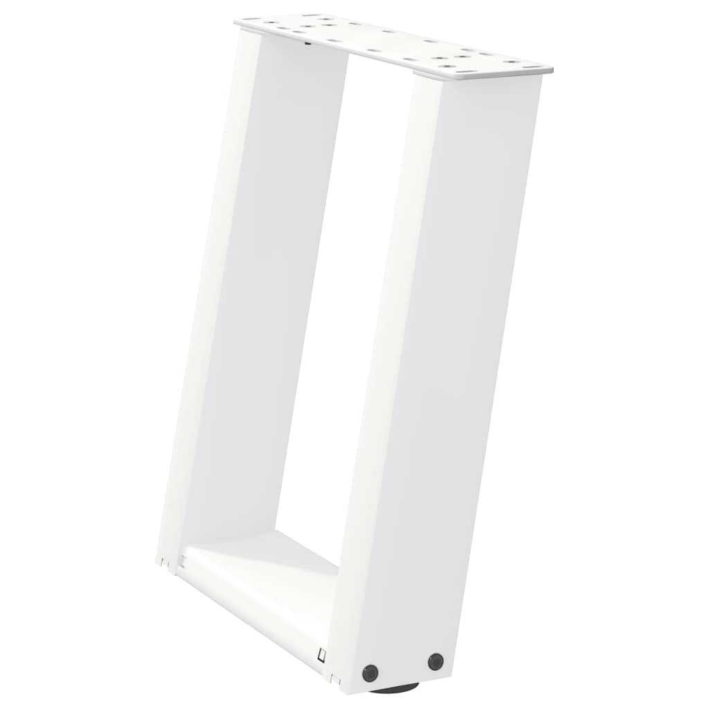 sofabordsben U-formet 2 stk. hvid 38 x (42-43) cm stål