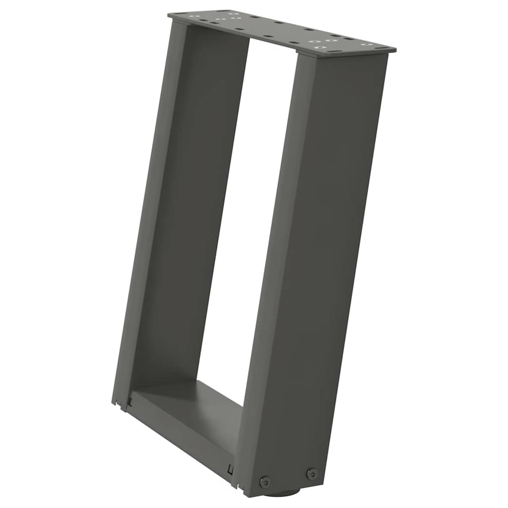 sofabordsben U-formet 2 stk. antracit 38 x (42-43) cm stål