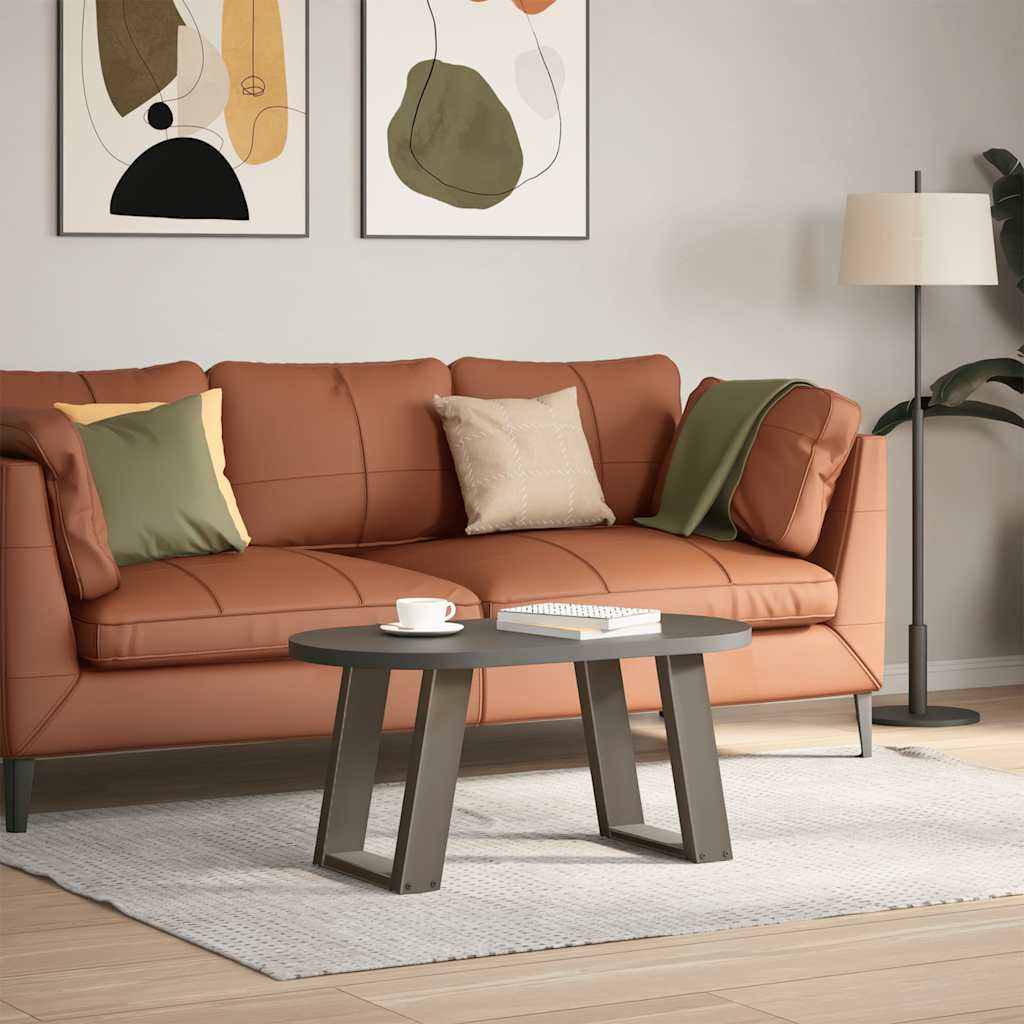 sofabordsben U-formet 2 stk. naturstål 38 x (42-43) cm stål