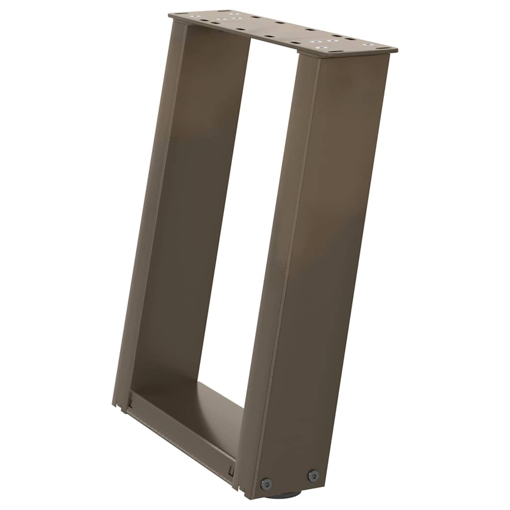 sofabordsben U-formet 2 stk. naturstål 38 x (42-43) cm stål