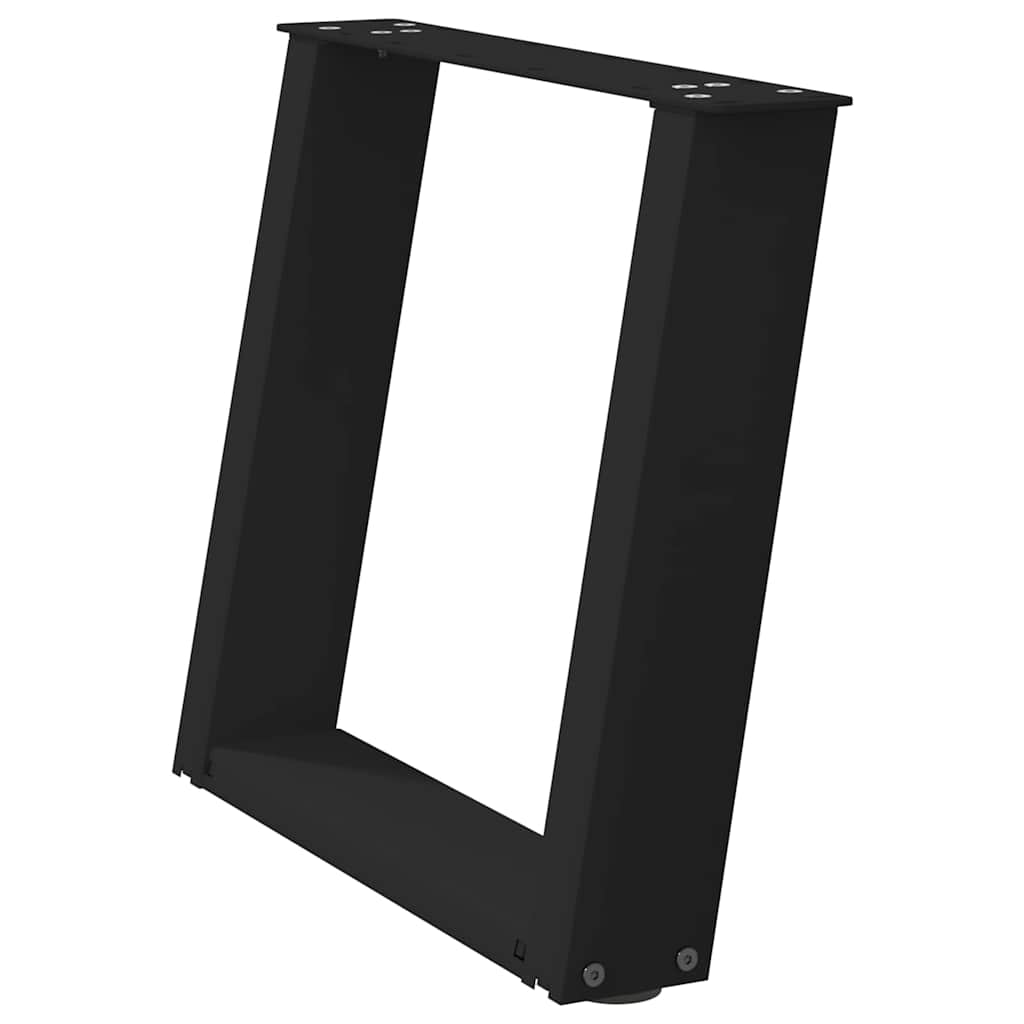 sofabordsben U-formet 2 stk. sort 50x(42-43) cm stål