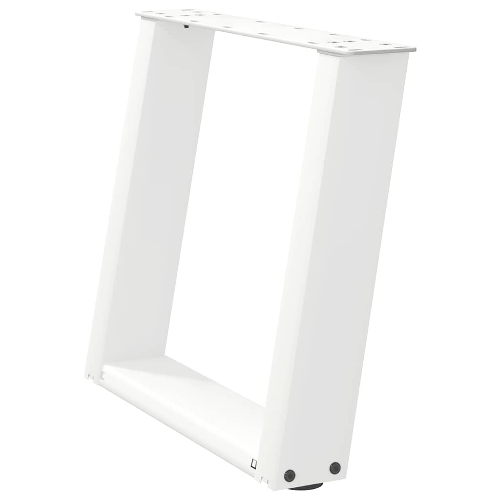 sofabordsben U-formet 2 stk. hvid 50x(42-43) cm stål