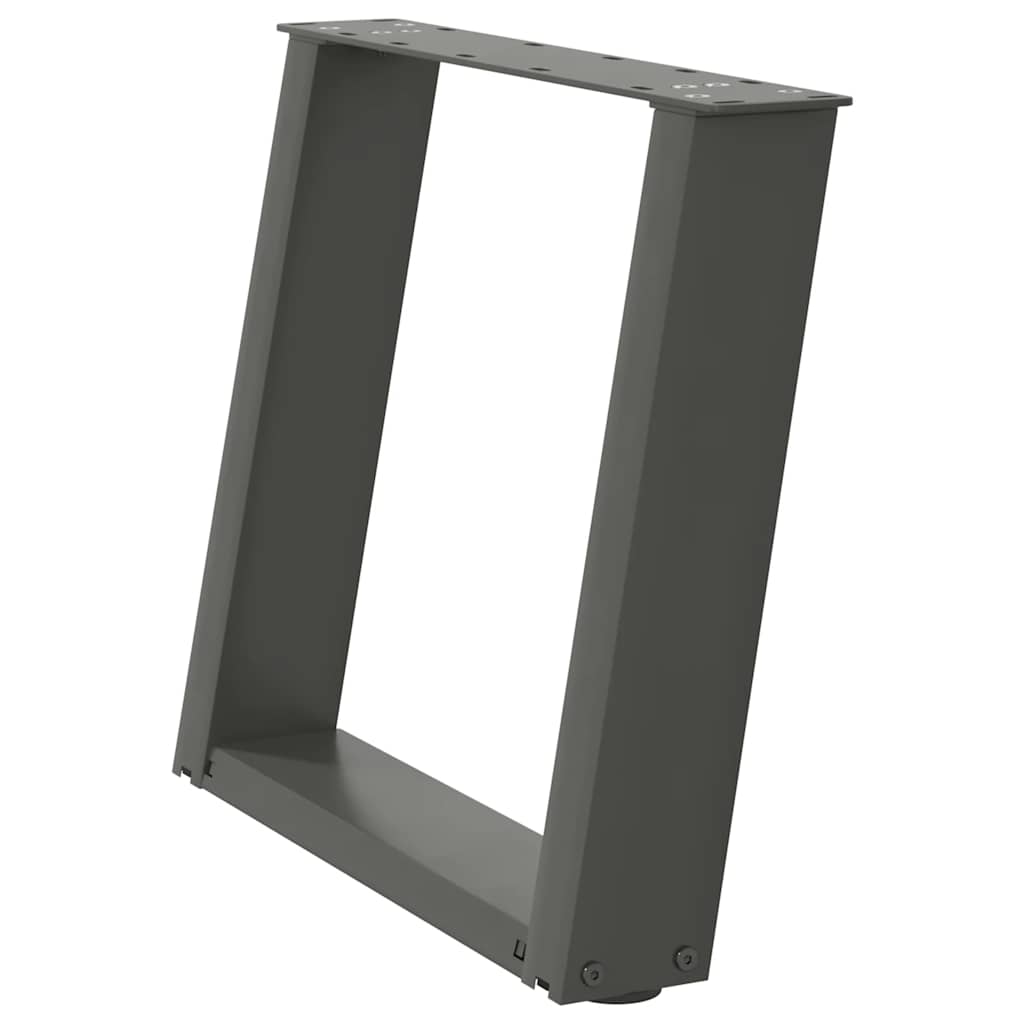 sofabordsben U-formet 2 stk. antracit 50x(42-43) cm stål