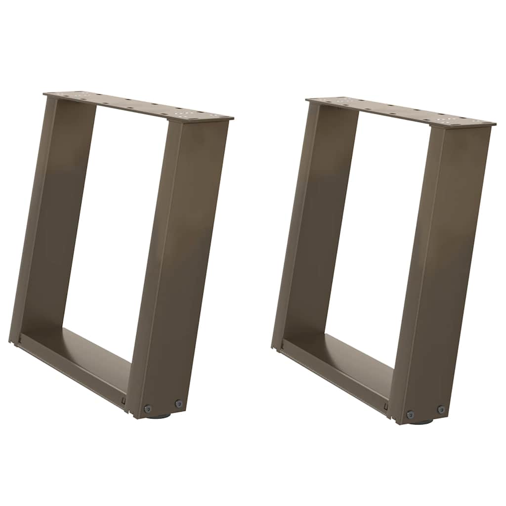sofabordsben U-formet 2 stk. naturstål 50x(42-43) cm stål