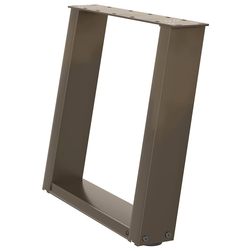 sofabordsben U-formet 2 stk. naturstål 50x(42-43) cm stål