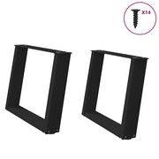 sofabordsben U-formet 2 stk. sort 60 x (42-43) cm stål