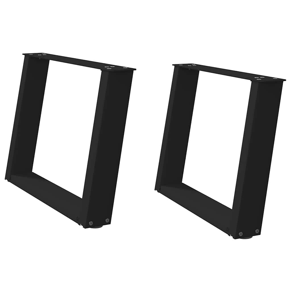 sofabordsben U-formet 2 stk. sort 60 x (42-43) cm stål