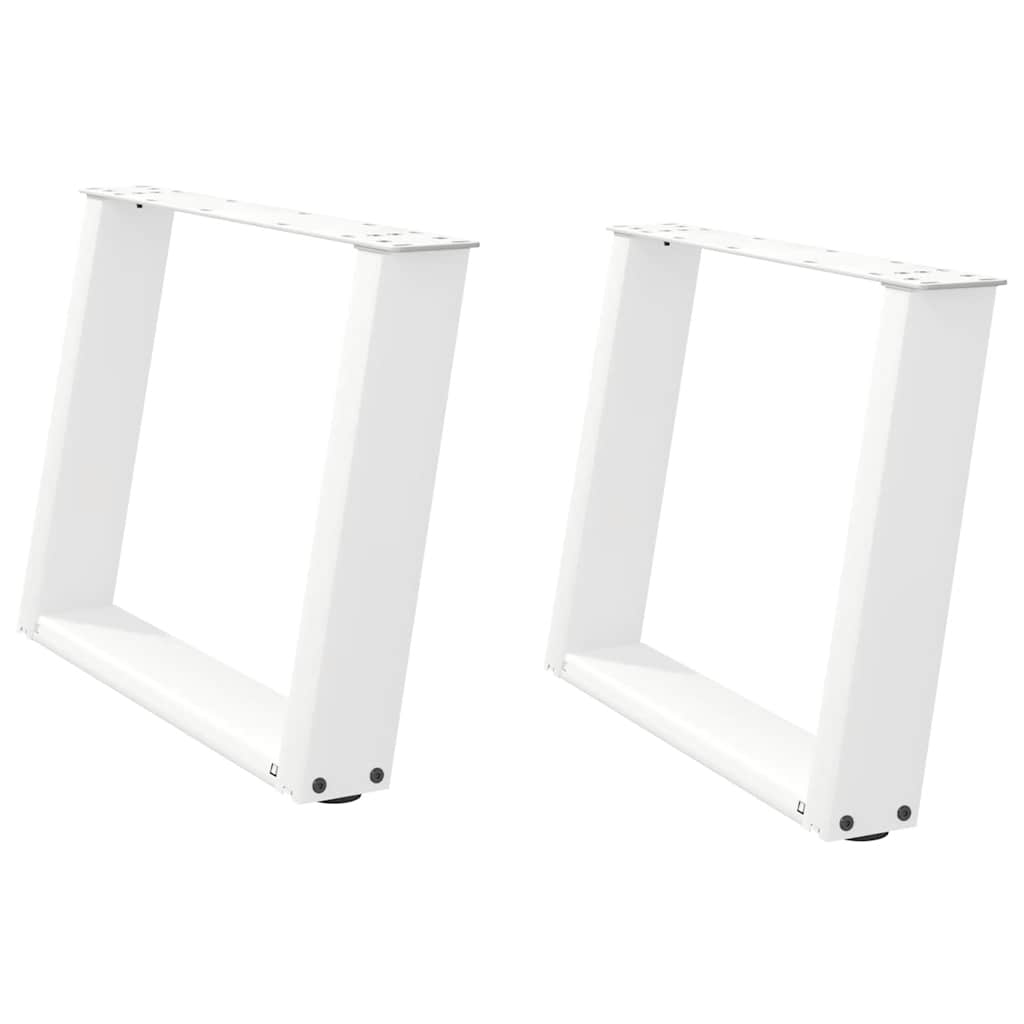 sofabordsben U-formet 2 stk. hvid 60 x (42-43) cm stål