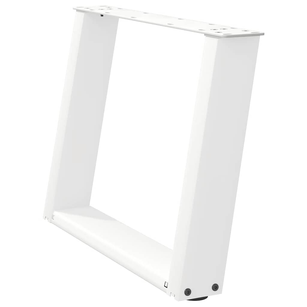 sofabordsben U-formet 2 stk. hvid 60 x (42-43) cm stål