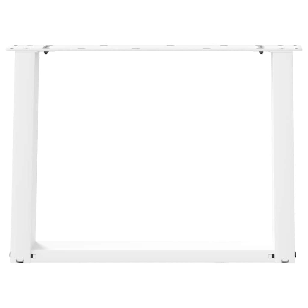sofabordsben U-formet 2 stk. hvid 60 x (42-43) cm stål