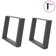sofabordsben U-formet 2 stk. antracit 60x(42-43) cm stål