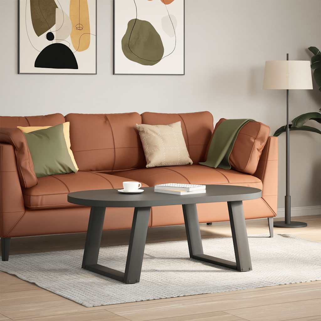 sofabordsben U-formet 2 stk. antracit 60x(42-43) cm stål