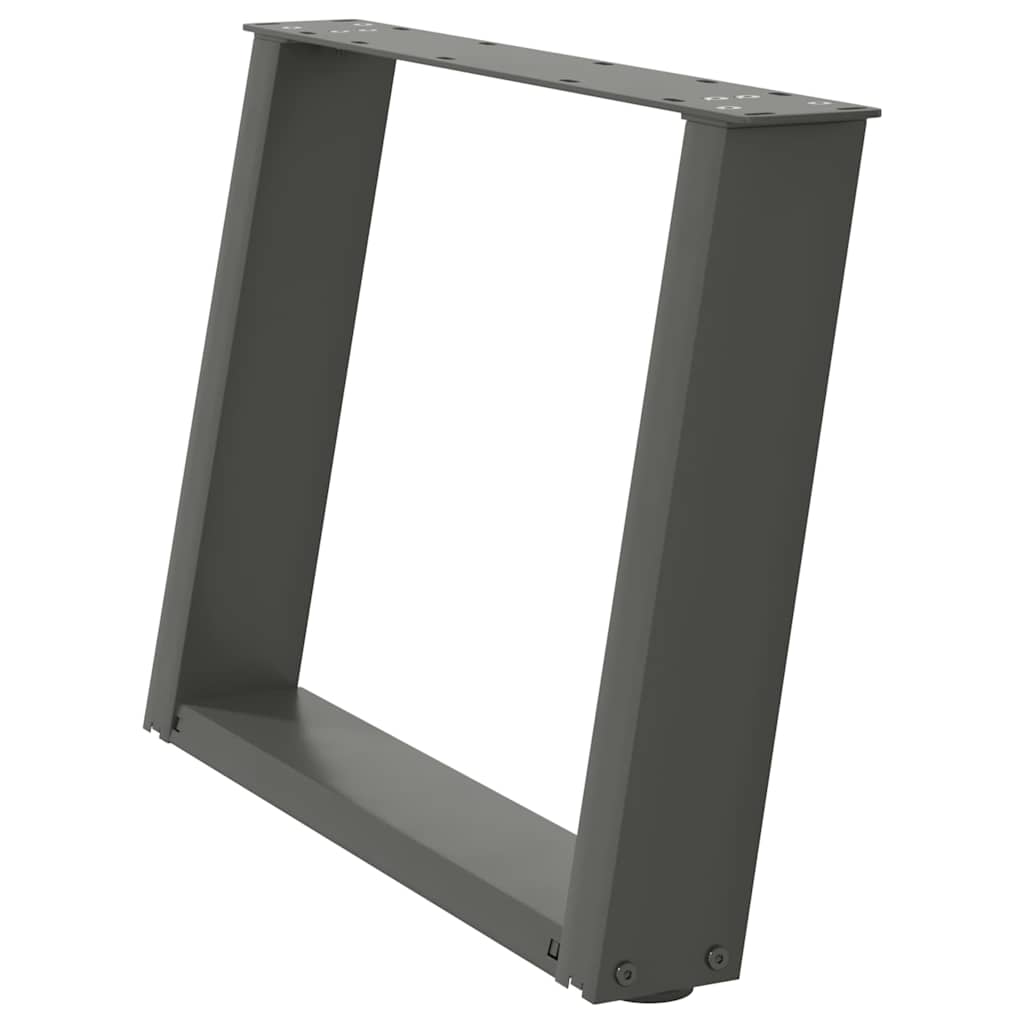 sofabordsben U-formet 2 stk. antracit 60x(42-43) cm stål