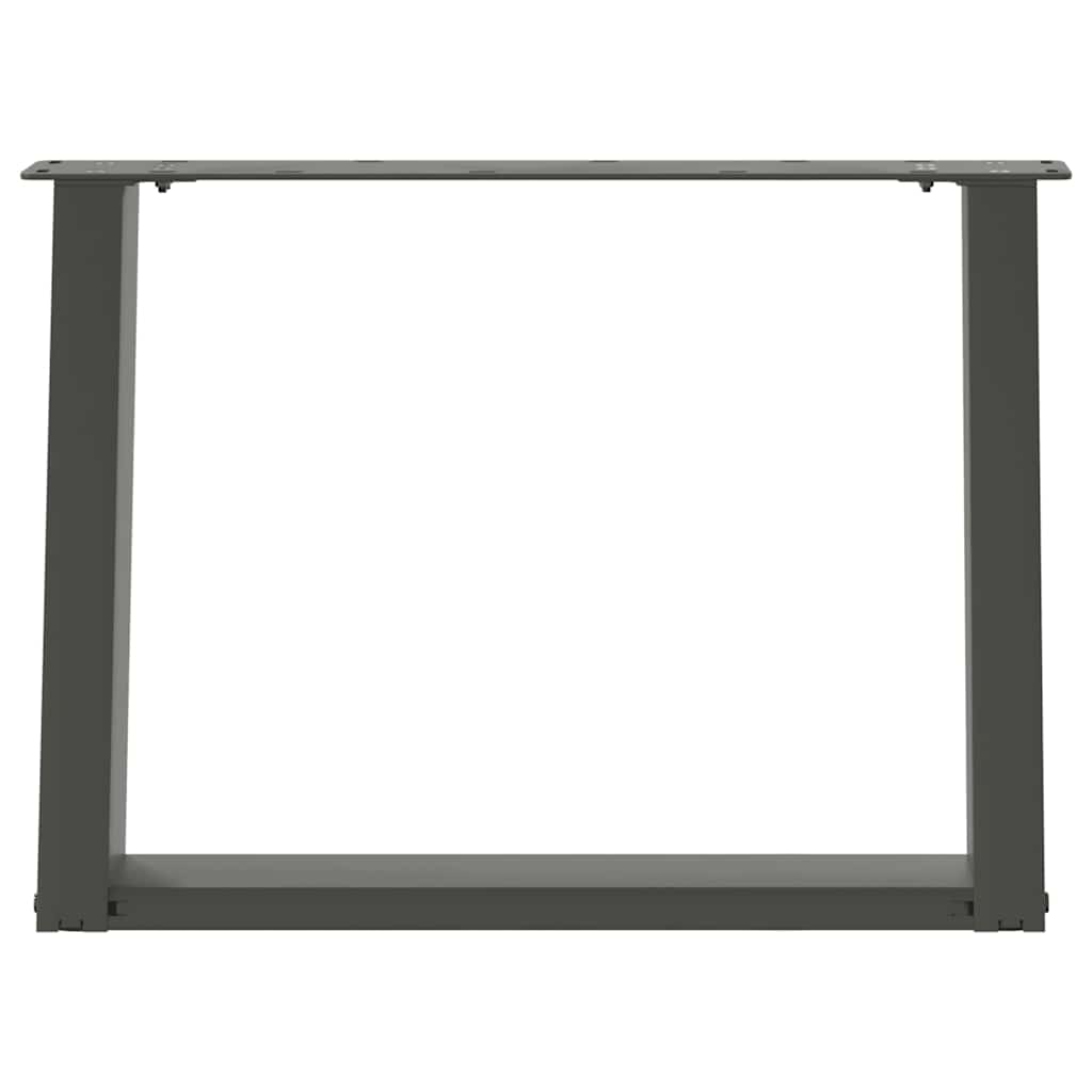 sofabordsben U-formet 2 stk. antracit 60x(42-43) cm stål