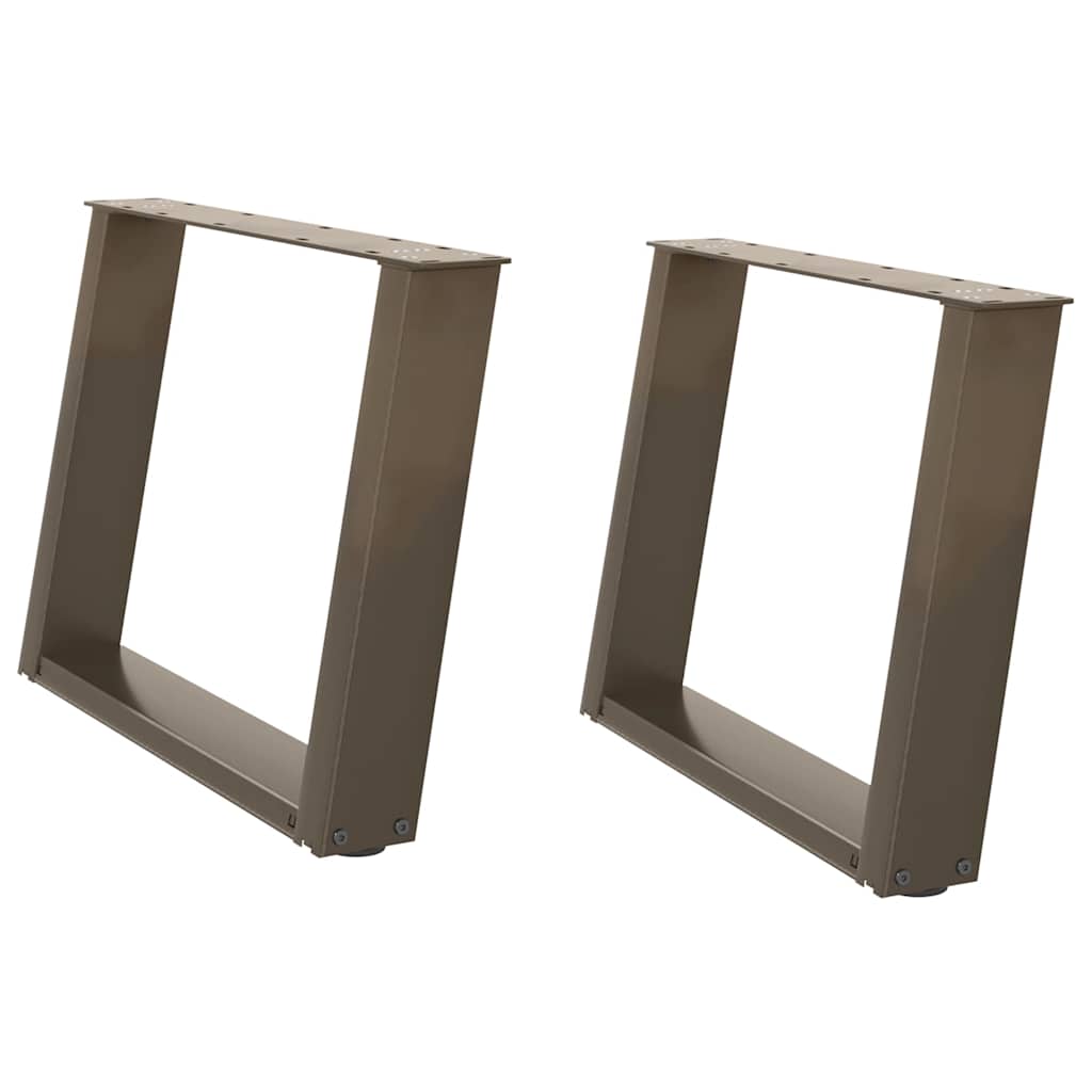 sofabordsben U-formet 2 stk. naturstål 60 x (42-43) cm stål