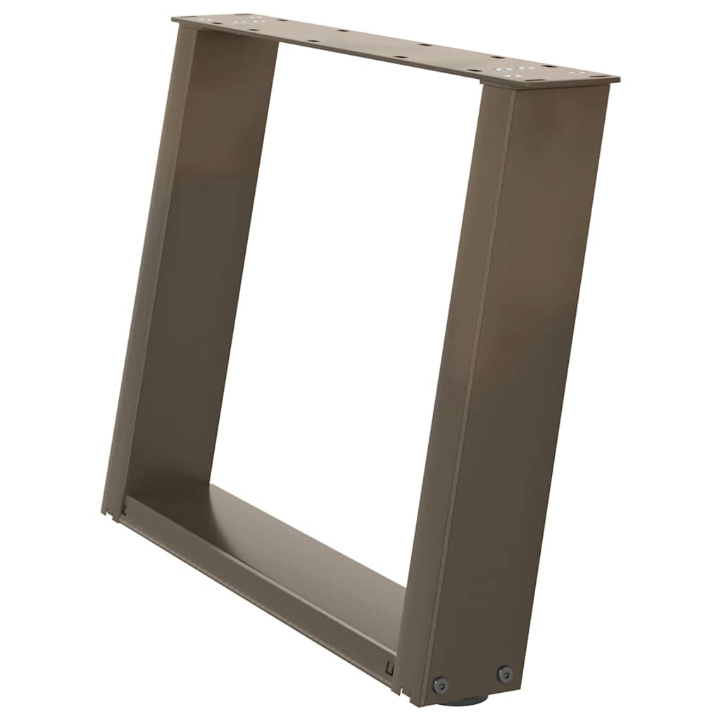 sofabordsben U-formet 2 stk. naturstål 60 x (42-43) cm stål