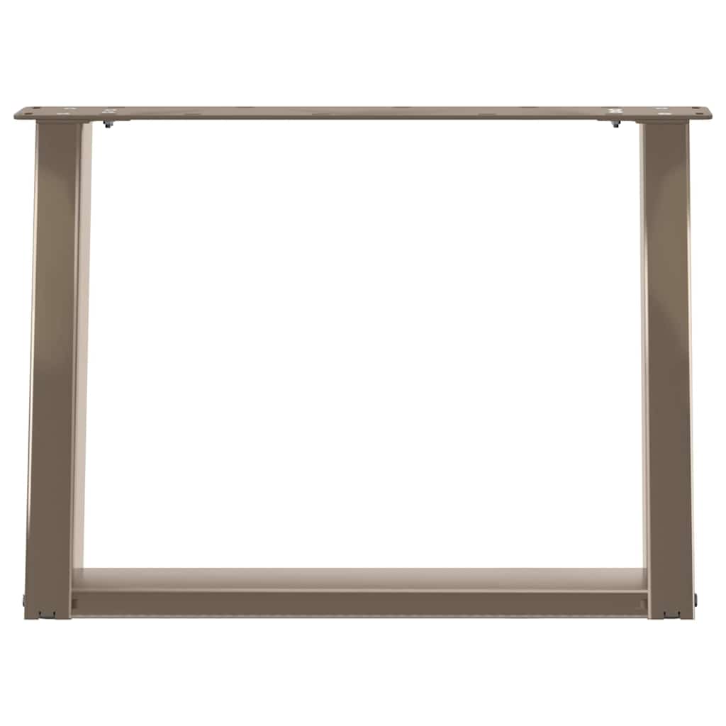 sofabordsben U-formet 2 stk. naturstål 60 x (42-43) cm stål