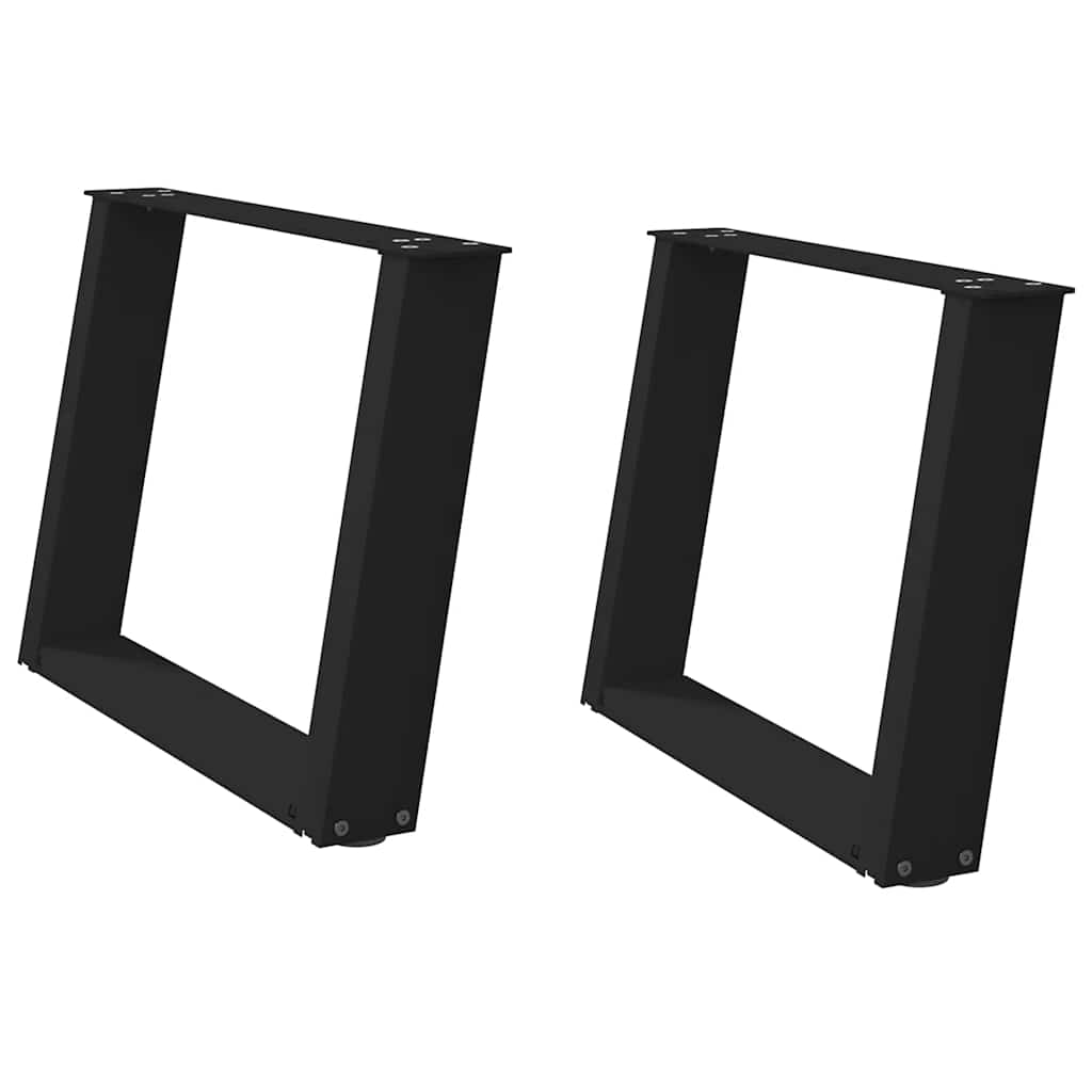 sofabordsben U-formet 2 stk. sort 70 x (42-43) cm stål