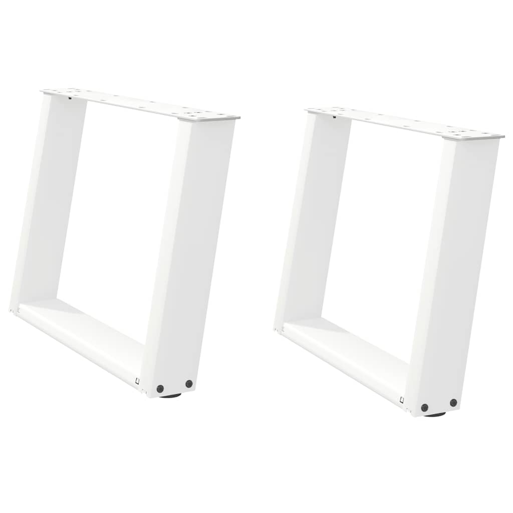 sofabordsben U-formet 2 stk. hvid 70 x (42-43) cm stål