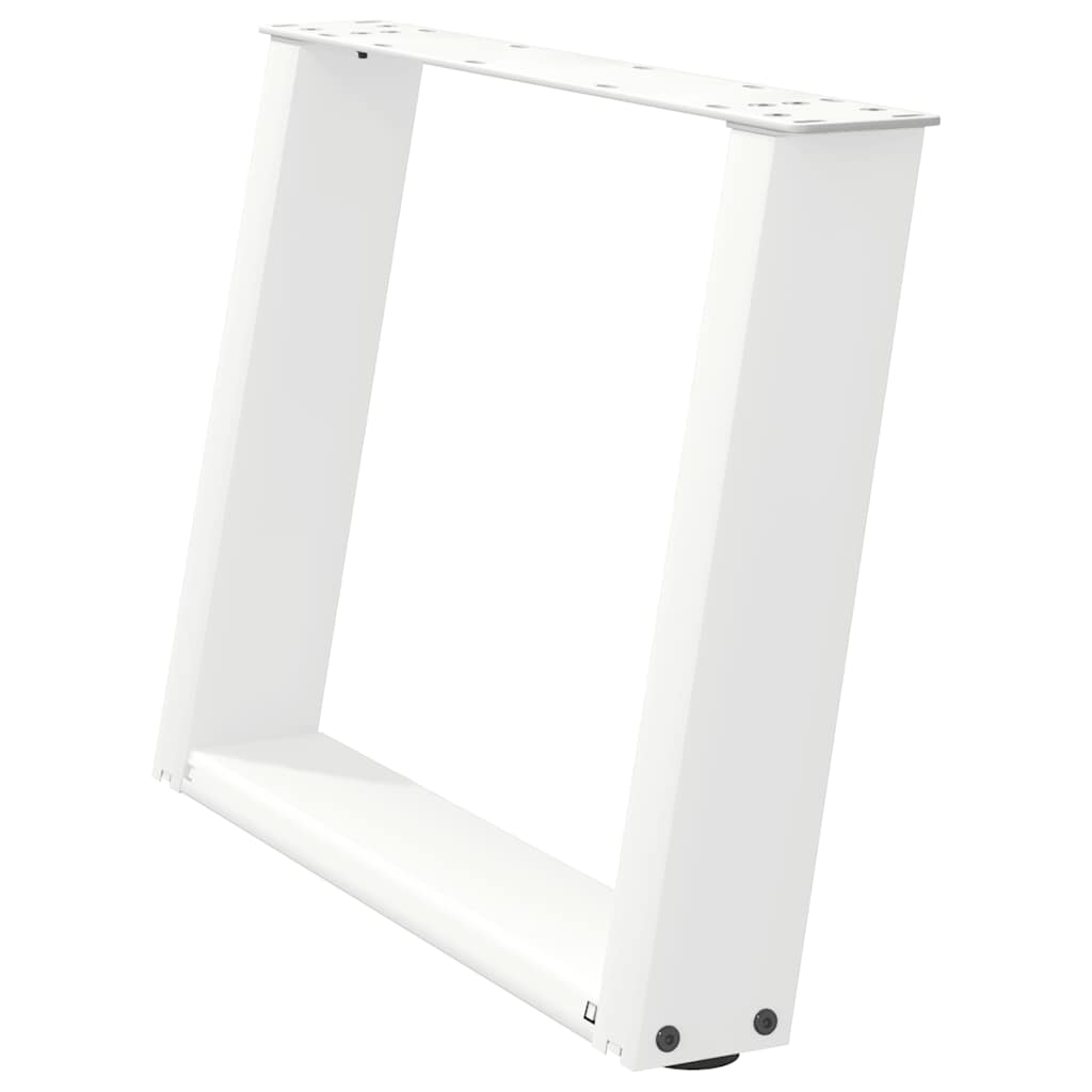sofabordsben U-formet 2 stk. hvid 70 x (42-43) cm stål