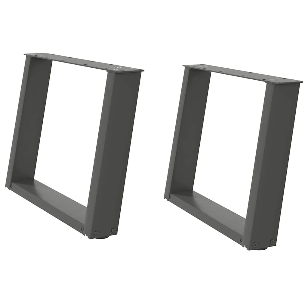 sofabordsben U-formet 2 stk. antracit 70 x (42-43) cm stål