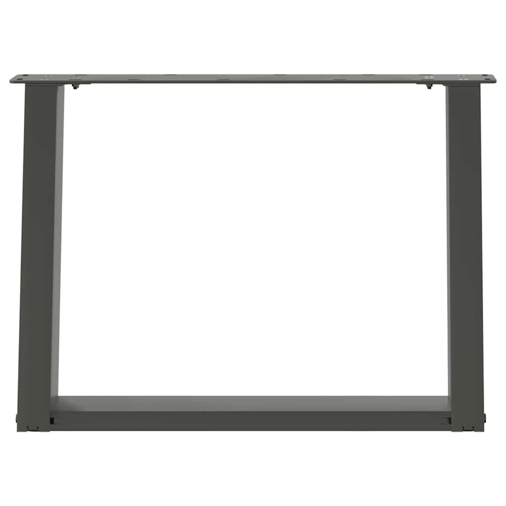 sofabordsben U-formet 2 stk. antracit 70 x (42-43) cm stål