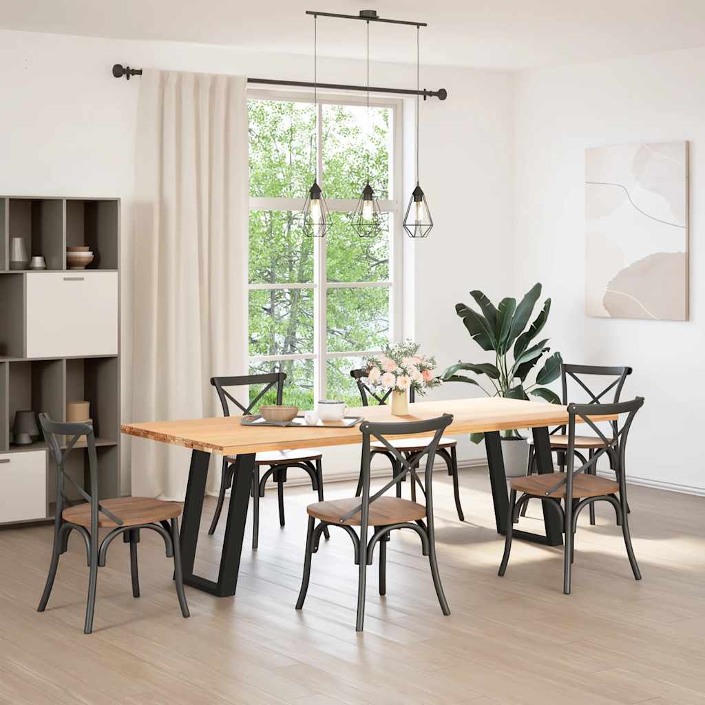spisebordsben U-formet 2 stk. sort 50x(72-73) cm stål