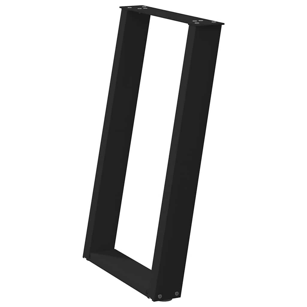 spisebordsben U-formet 2 stk. sort 50x(72-73) cm stål