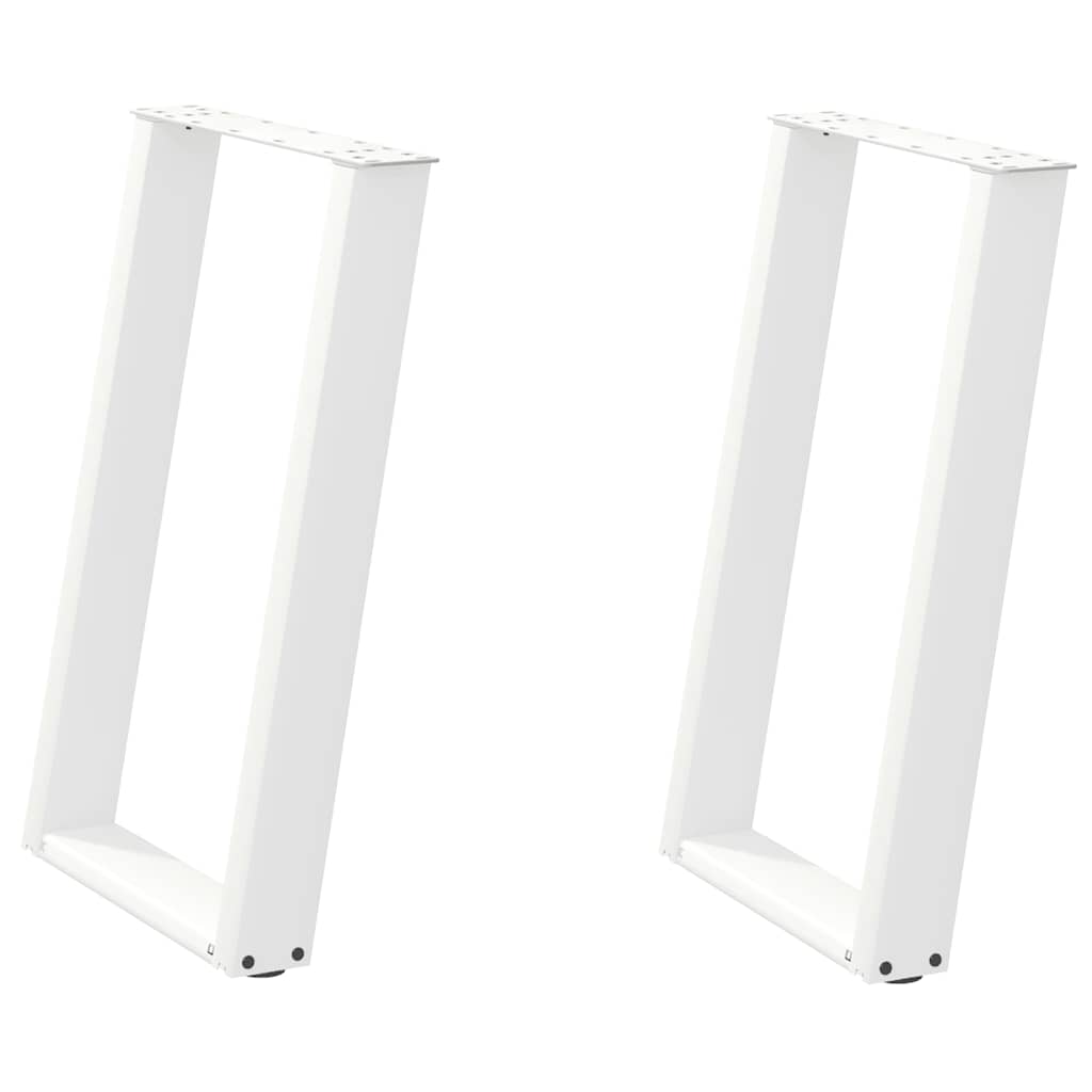 spisebordsben U-formet 2 stk. hvid 50x(72-73) cm stål
