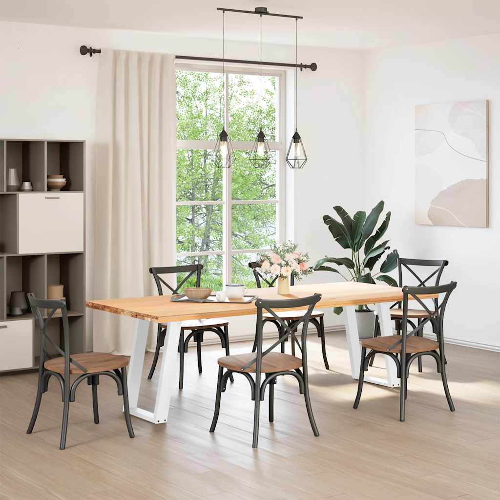 spisebordsben U-formet 2 stk. hvid 50x(72-73) cm stål