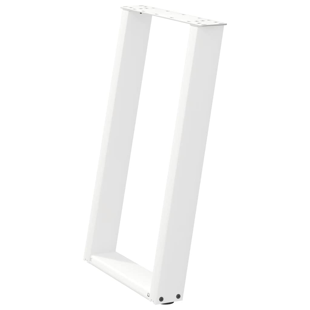 spisebordsben U-formet 2 stk. hvid 50x(72-73) cm stål