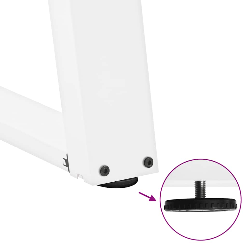 spisebordsben U-formet 2 stk. hvid 50x(72-73) cm stål