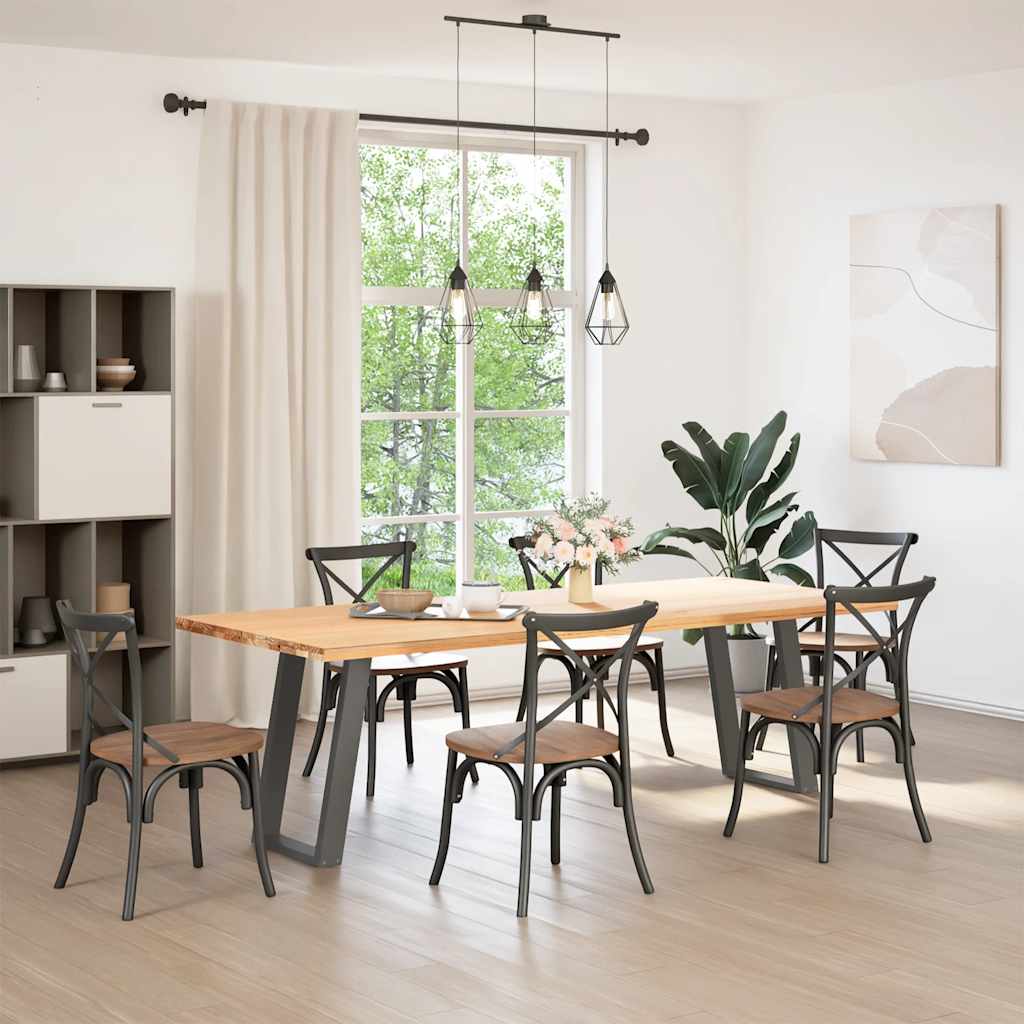 spisebordsben U-formet 2 stk. antracit 50x(72-73) cm stål