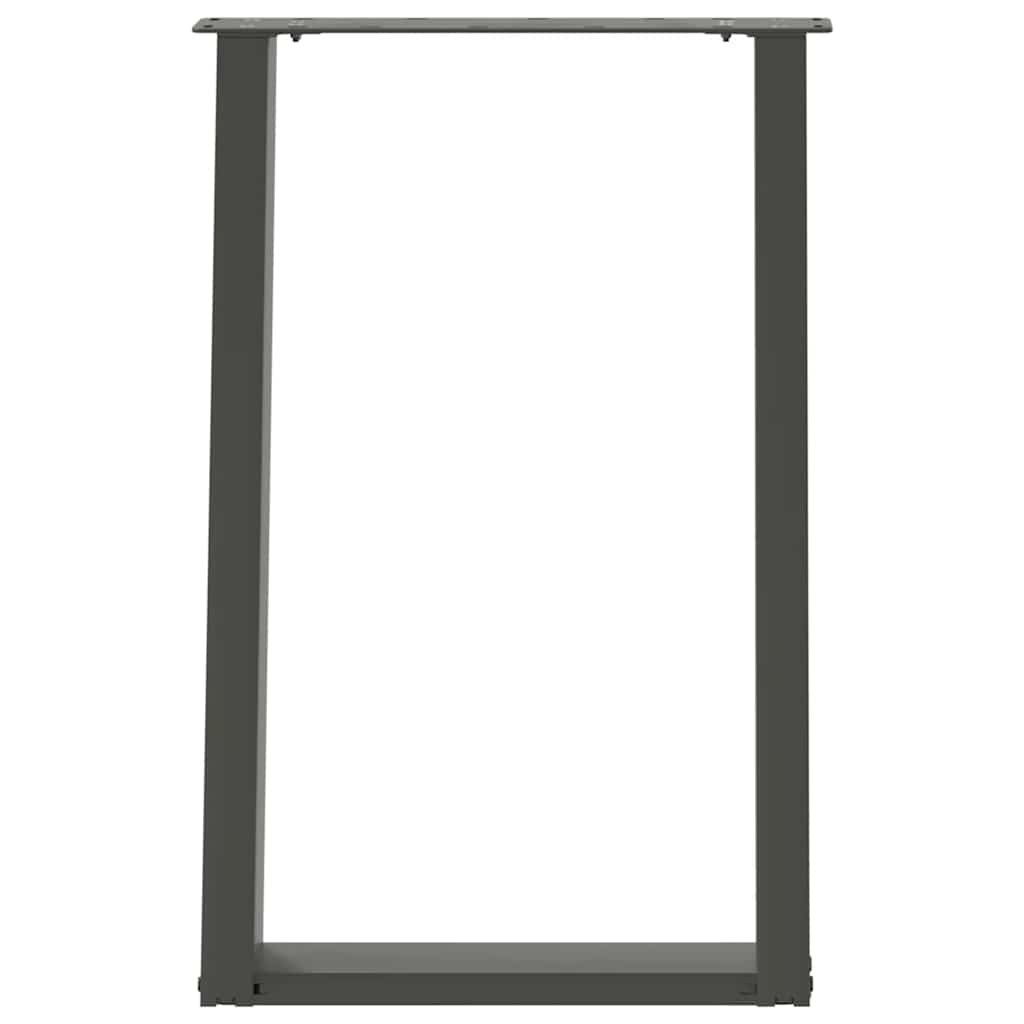 spisebordsben U-formet 2 stk. antracit 50x(72-73) cm stål