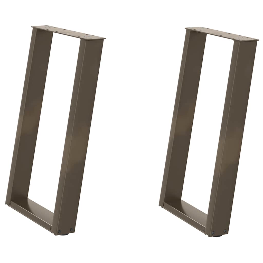 spisebordsben U-formet 2 stk. naturstål 50x(72-73) cm stål