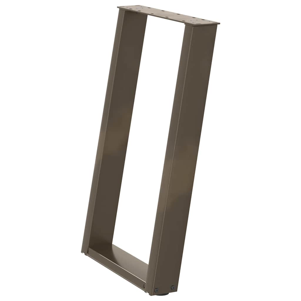 spisebordsben U-formet 2 stk. naturstål 50x(72-73) cm stål