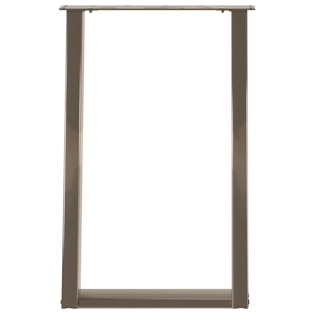 spisebordsben U-formet 2 stk. naturstål 50x(72-73) cm stål