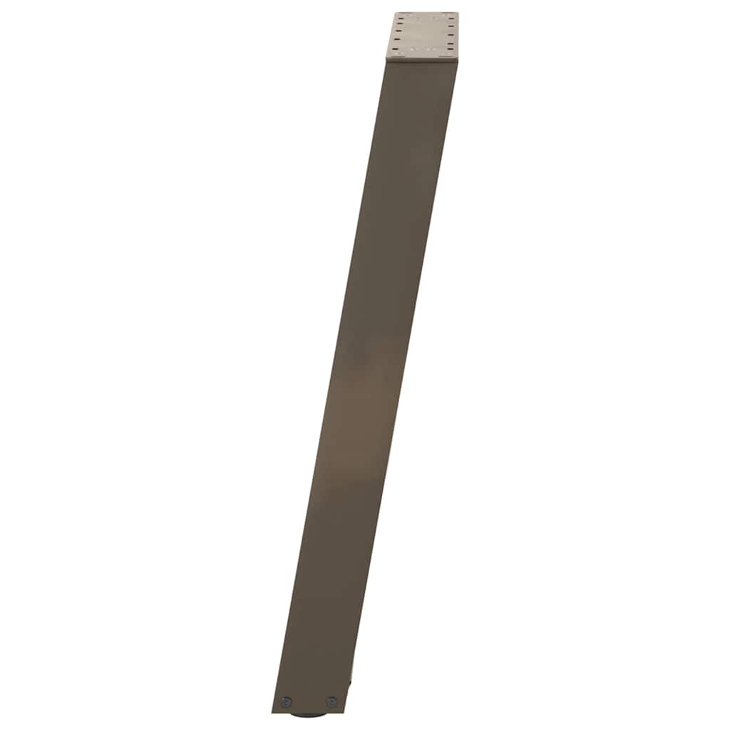 spisebordsben U-formet 2 stk. naturstål 50x(72-73) cm stål