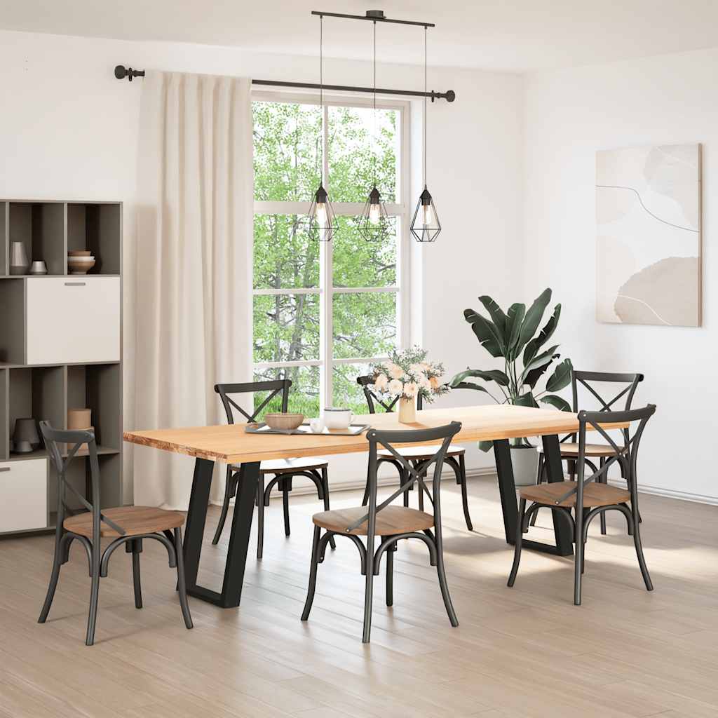 spisebordsben U-formet 2 stk. sort 60 x (72-73) cm stål
