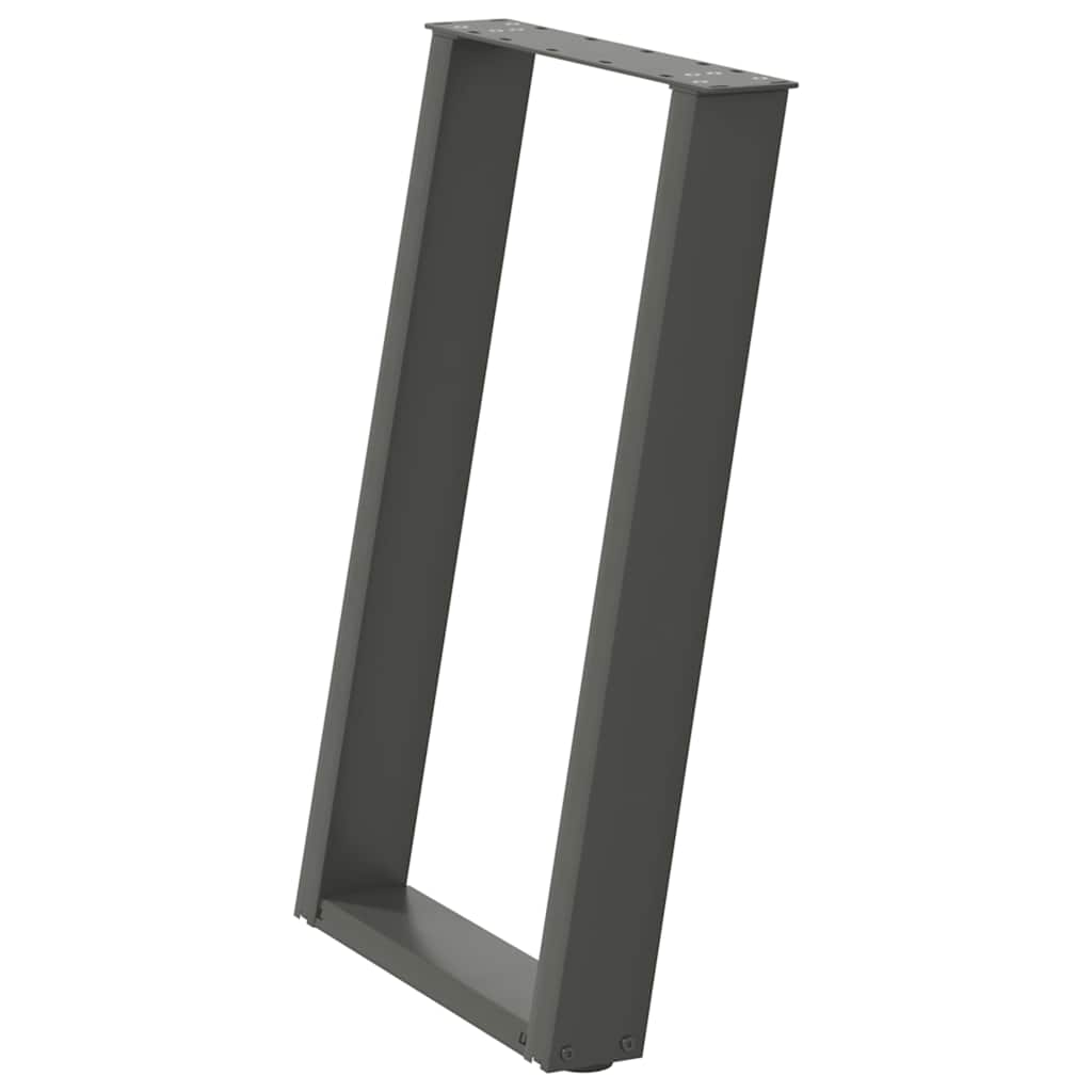 spisebordsben U-formet 2 stk. antracit 60 x (72-73) cm stål