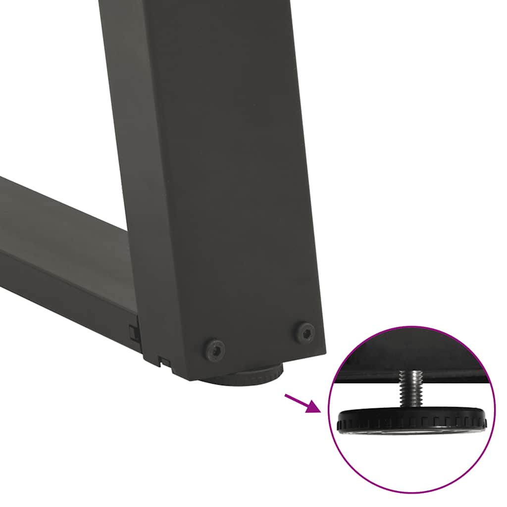 spisebordsben U-formet 2 stk. antracit 60 x (72-73) cm stål