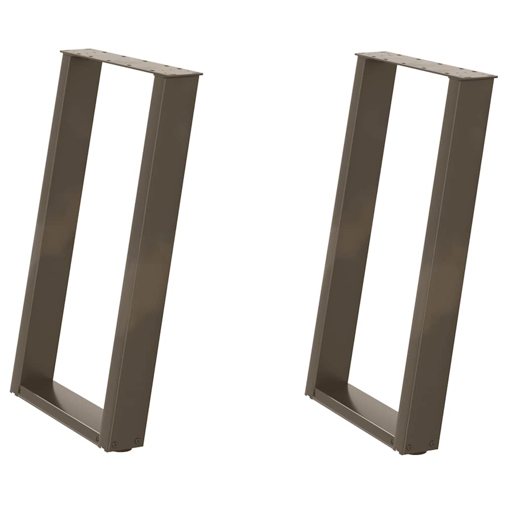 spisebordsben U-formet 2 stk. naturstål 60 x (72-73) cm stål