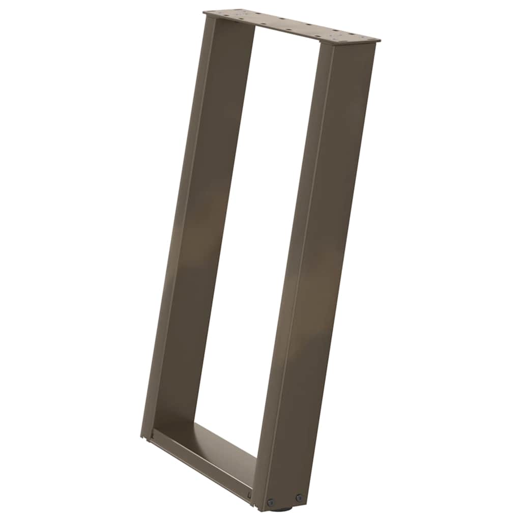 spisebordsben U-formet 2 stk. naturstål 60 x (72-73) cm stål