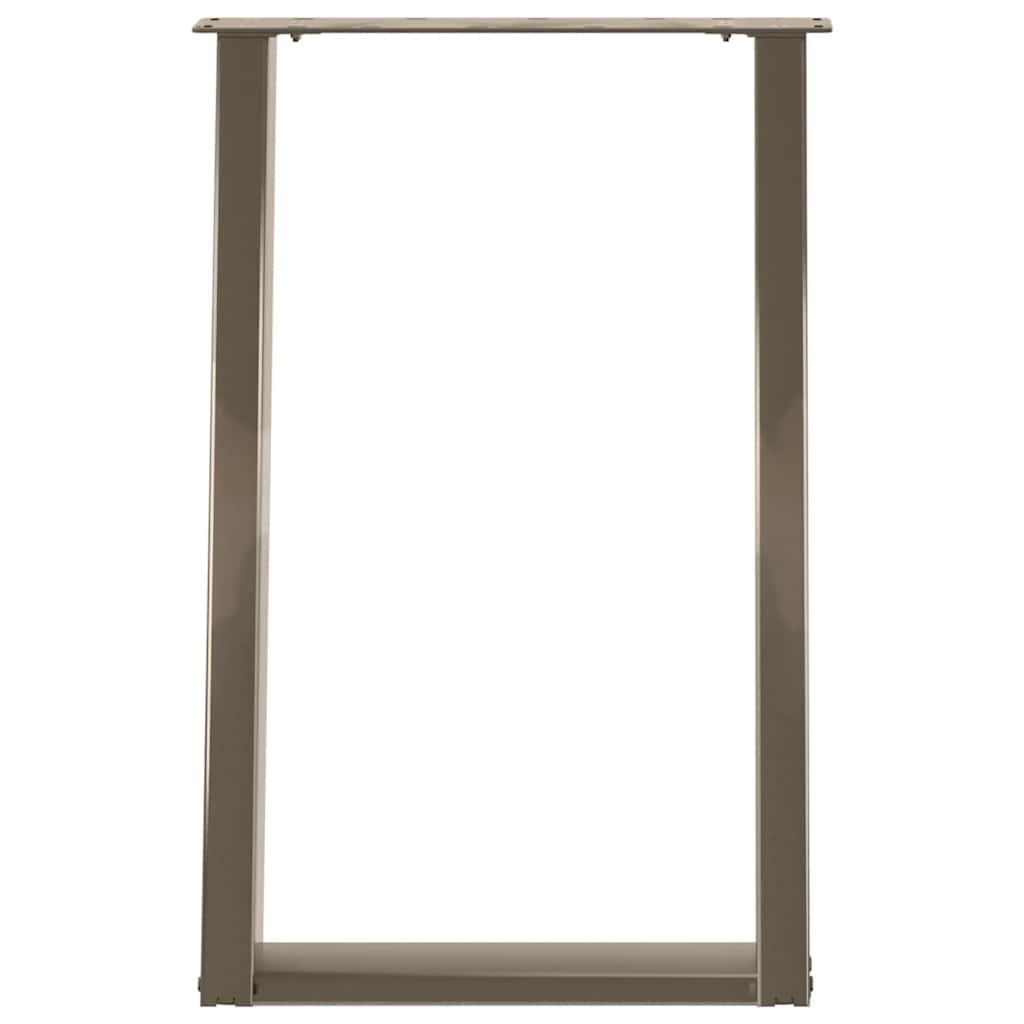 spisebordsben U-formet 2 stk. naturstål 60 x (72-73) cm stål