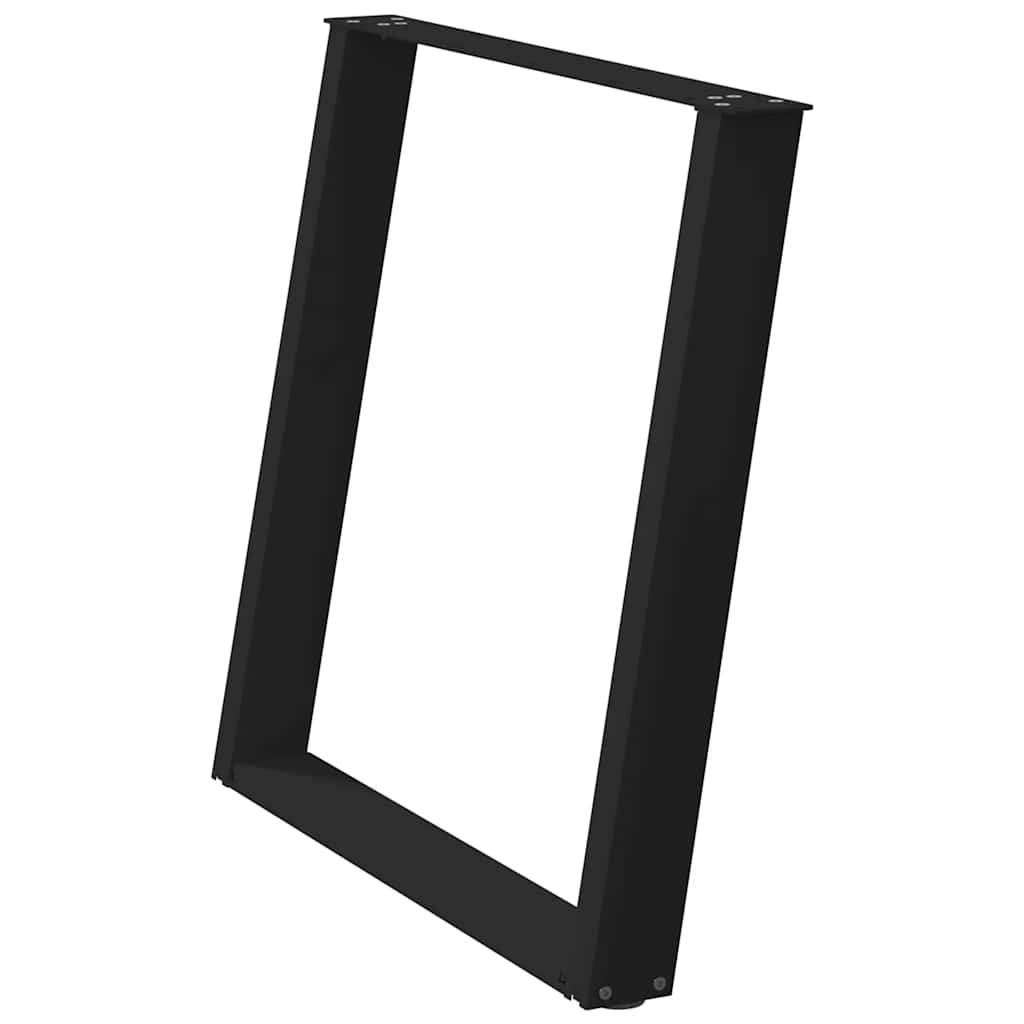spisebordsben U-formet 2 stk. sort 70 x (72-73) cm stål