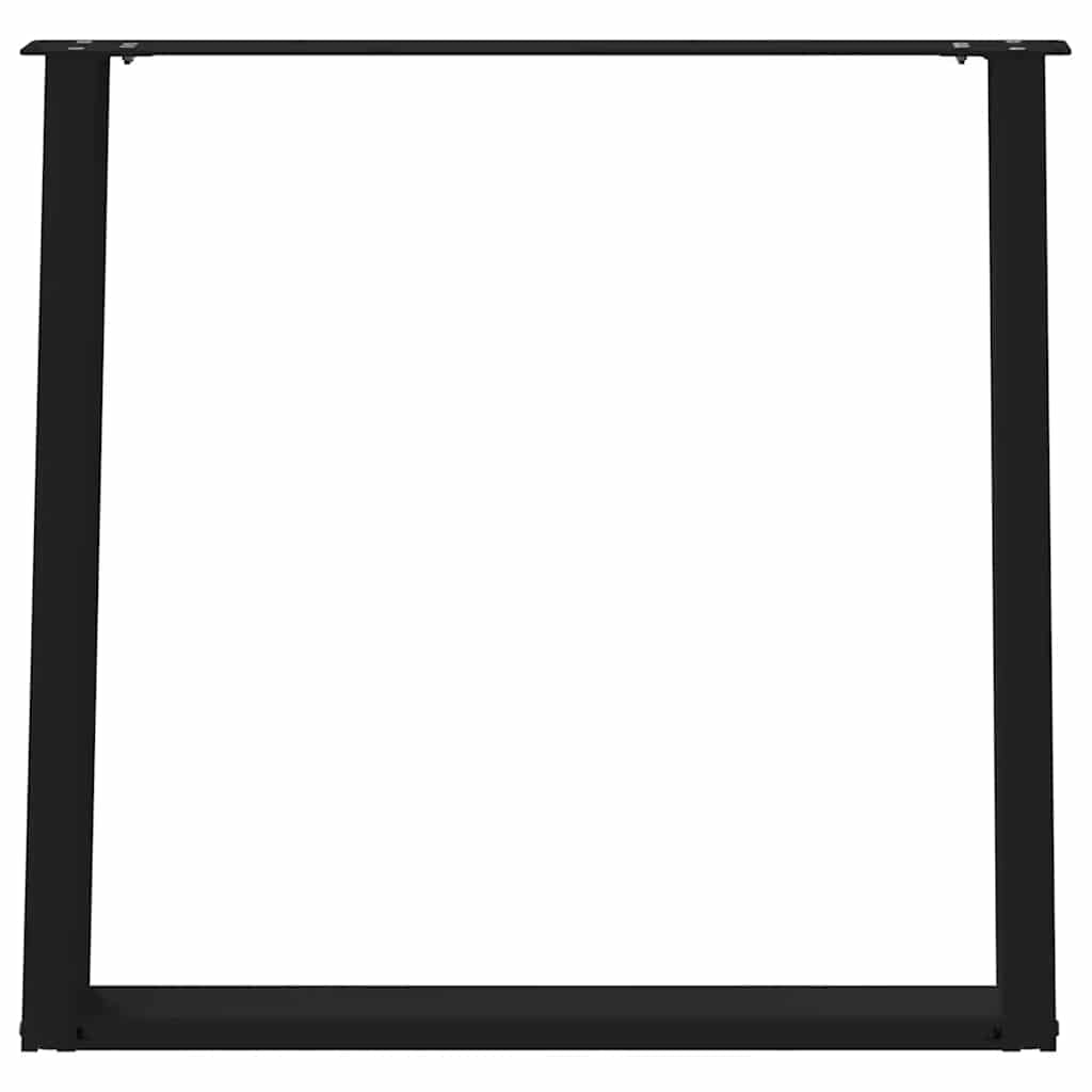 spisebordsben U-formet 2 stk. sort 70 x (72-73) cm stål