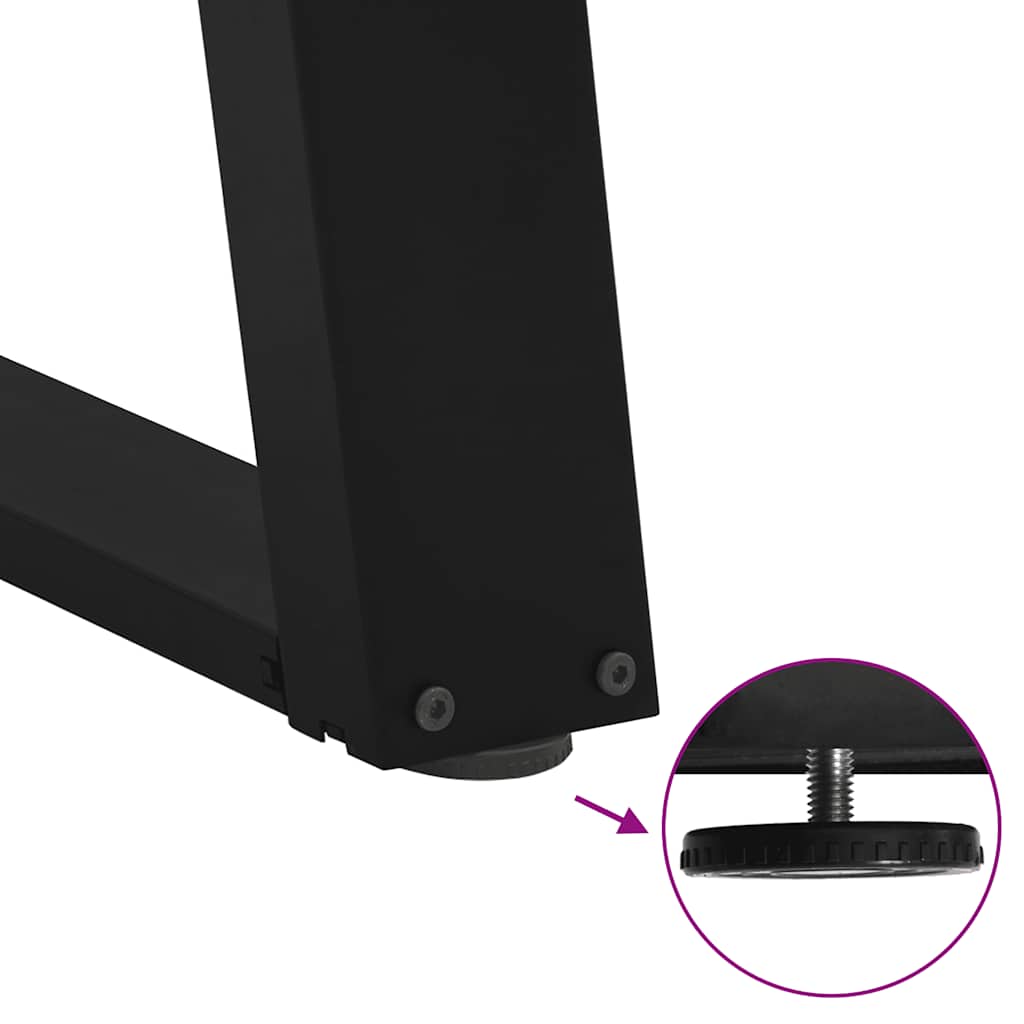 spisebordsben U-formet 2 stk. sort 70 x (72-73) cm stål