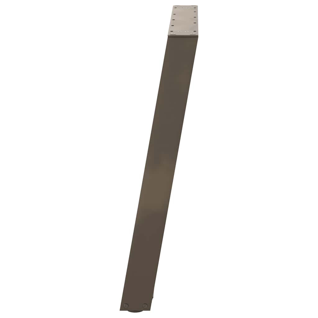 spisebordsben U-formet 2 stk. naturstål 70x(72-73) cm stål