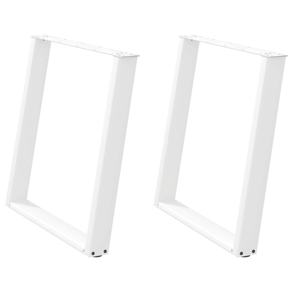 spisebordsben U-formet 2 stk. hvid 80x(72-73) cm stål