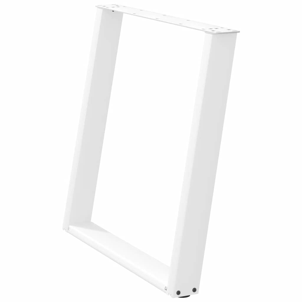 spisebordsben U-formet 2 stk. hvid 80x(72-73) cm stål